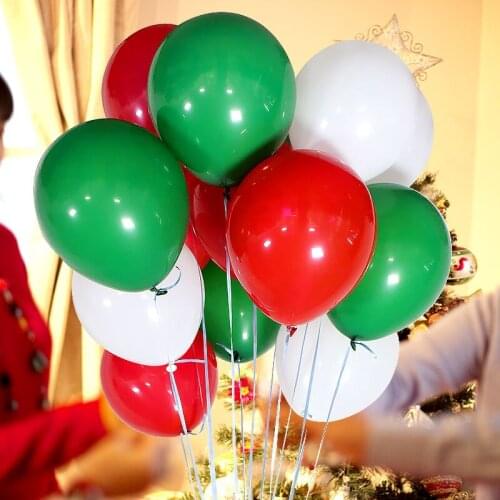 GIHOO 20pcs 10Inch Merry Christmas Latex Balloon Red Green Color Printing Christmas Party 2021 Decorative Balloon Supplies