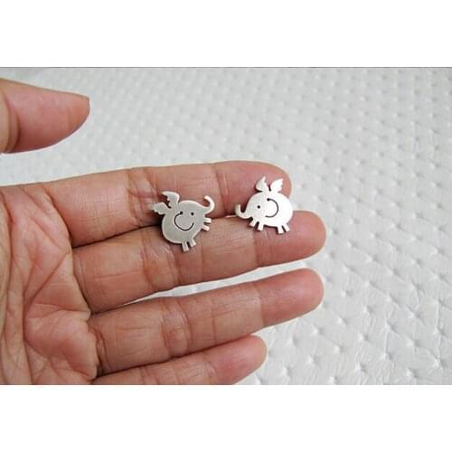 Unique Handmade Cute Baby Flying Elephant Earrings Pet Lovers Gifts Idea