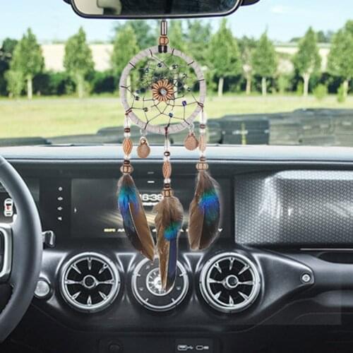 Stylish Hangings Dream Catcher Car Pendant Feather Wind Chimes Round Ring Circle Handmade Home Decorations Handcrafts