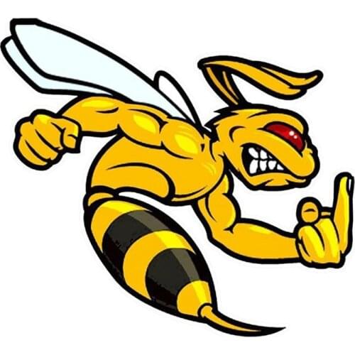 13cm*12cm Funny Cartoon Car Stickers Angry Bee Automobiles Accessories Motorcycles Bumpers Helmet Vinyl Decal