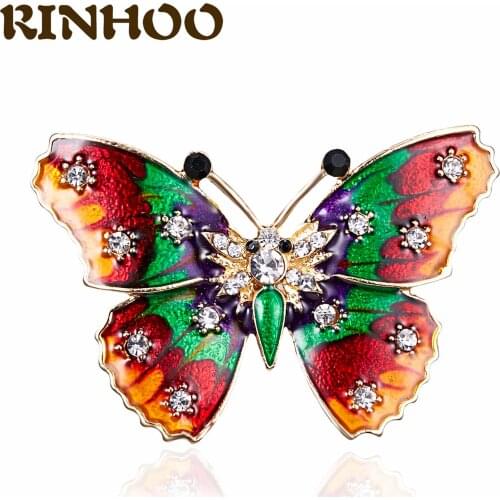 Vintage Rhinestone Butterfly Brooches for Women Baroque Trendy Elegant Insect Brooch Pins Fashion Wedding Jewelry Gift Wholesale