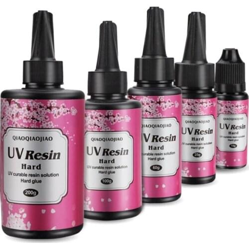 15g 25g 60g 100g 200g UV Resin Hard Type Crystal Clear Glue Curing Epoxy Crafts Jewelry Making DIY Tool