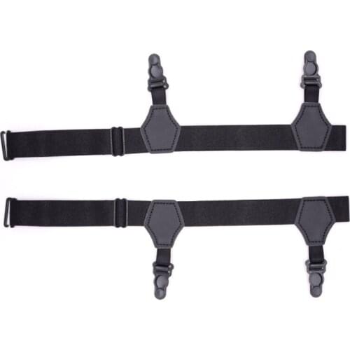 KLV 2Pcs/Set Unisex Socks Garters Belt Suspenders Adjustable Non-slip Double Clips