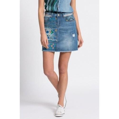 2021 Spain Desigual Fashion Denim Skirt Halfskirt