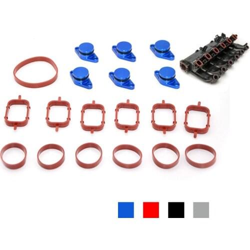 22mm Aluminum Rubber Intake Manifold Gasket Swirl Flap Blank Premium Heatproof Car Engine Accessories