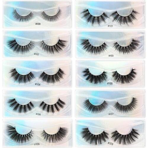 4/10/50/100 pairs wholesale eyelashes natural long 3d mink lashes fluffy wispy faux false eyelashes Messy Soft Lashes In Bulk