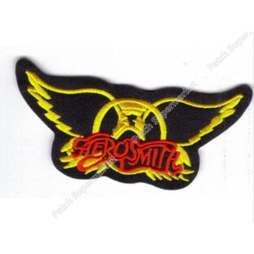 4.5" WINGS Music Band EMBROIDERED Iron On Patch rockabilly LOGO TRANSFER MOTIF APPLIQUE Rock Punk Badge