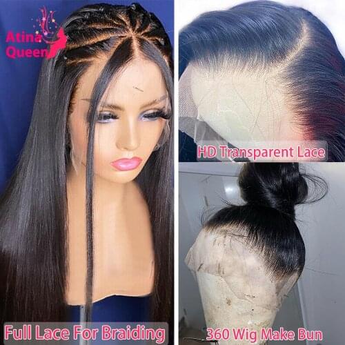 Glueless HD Transparent Lace Wigs Skin Melt Deep Part Frontal Wig 13x6 Human Hair Wig for Women Remy Full Lace Wig Long Straight