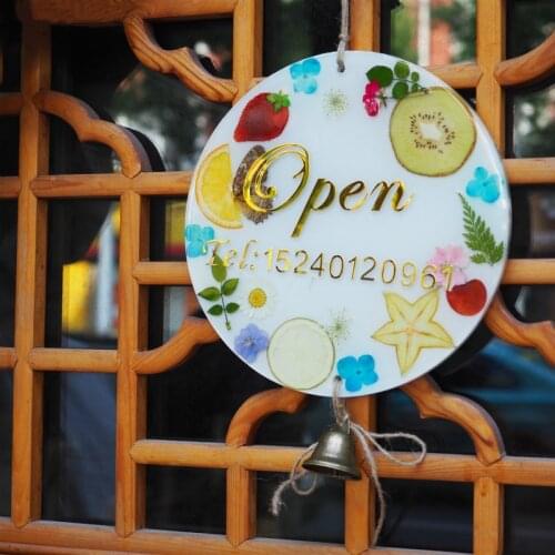 Large Circle Doorplate Silicone Mold Epoxy Resin Art Make Your Own Doorplate Hanging Signs Design Sweet Home Art Supplies