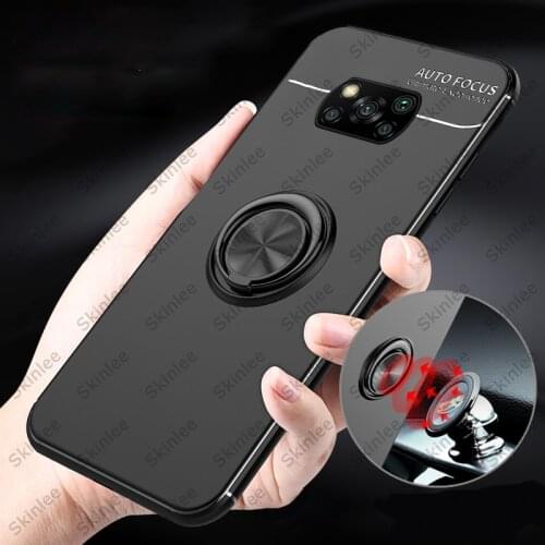 Skinlee Case For Poco X3 Pro Business Style with Ring Magnetism Holder Back Case For Xiaomi Poco X3 Cover