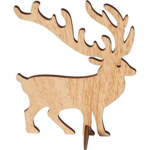 Wooden Reindeer Cutouts Wood Reindeer Table Sign Ornaments for Wooden Crafts Christmas Ornaments Decoration