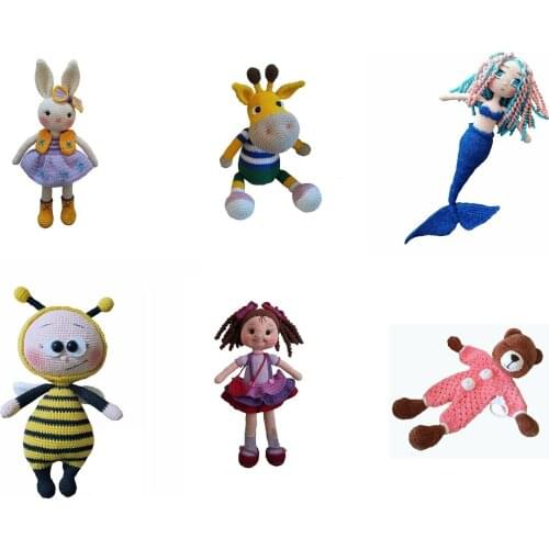 Girl Elephant Bee Giraffe Rabbit Mermaid Amigurumi Handmade Baby Gift Baby Crochet Toy