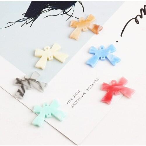 DIY handmade jewelry accessories fresh bow earrings acetate material pendant