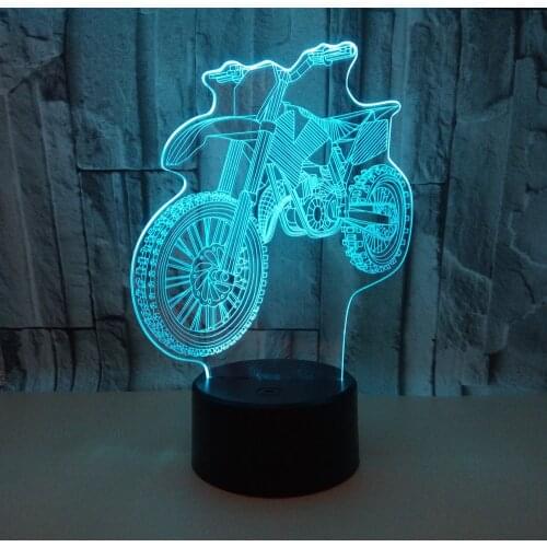 Motor Motorcycle Motorbike LED 3D Illusion Visual Night Light Creative Bedroom Decoration Light Novelty Lamp Kids Gift Souvenir