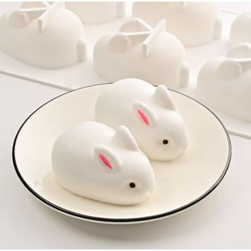 Cake Baking Tool DIY Cartoon 6 Rabbit Silicone Cake Mold Mousse Chocolate Epoxy Pudding Bowl