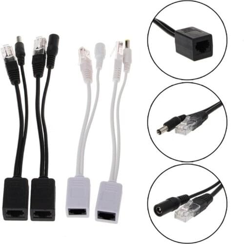 POE Adapter cable RJ45 Injector Splitter Kit Tape Screened Passive Power Over Ethernet12-48v Synthesizer Separator Combiner