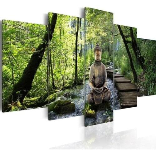 Full Square/Round Drill 5D DIY diamond painting 5pc Buddha Pictures mosaic Diamond Embroidery Wall Arts J0865