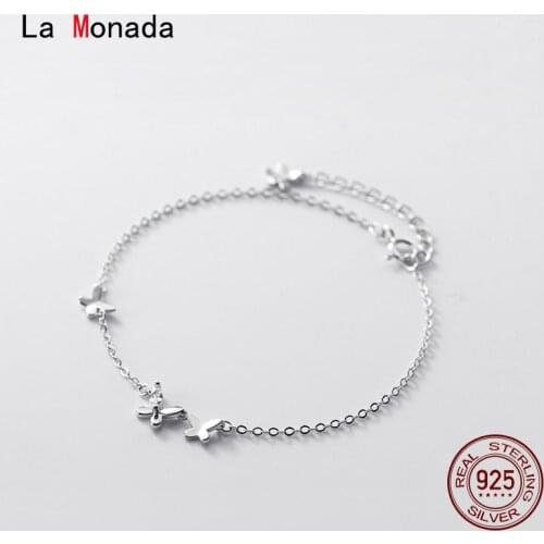 La Monada Fine Silver 925 Jewelry Bracelet Female Woman Butterfly Charm Minimalist Bracelets For Women Silver 925 Sterling