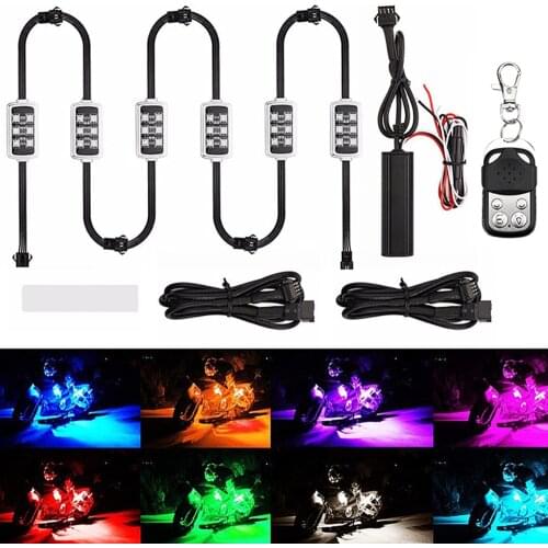 LEEPEE Moto Smart Brake Lights Rear Tail Light Motorcycle 6 RGB 36 LED LED Motorcycle Decorative lights