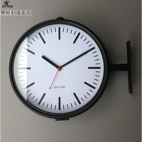 Metal Wall Clock Mechanism Double Faced Nordic Living Room Bedroom Clocks Wall Home Decor Silent Farmhouse Decor Reloj Mural