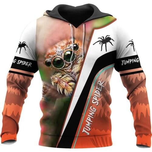 Fashion jumping spider 3D mens and womens all print shirt Hoodie zipper shirt casual shirt