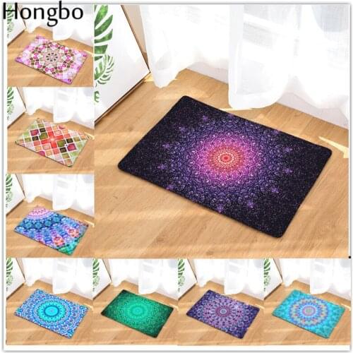 Hongbo Mandala Geometry Patte Fashion Rectangular Mats Entrance Doormats Washable Kitchen Mats for Home Floor Bathroom