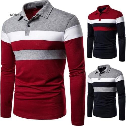 Men T-Shirt Long Sleeve T-Shirt Tri-Color Stitching Ment-Shirt Fashion Sports Leisure Men T-Shirt