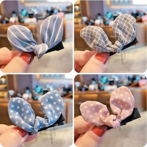 New Children Cute Candy Striped Spot Lattice Bow Ornament Hair Clips Girls Lovely Barrettes Hairpins Kids Hair Accessories
