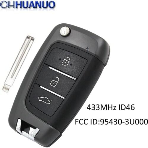 Upgraded Folding Flip Remote Key Fob 433MHz ID46 for Kia Sportage 2010-2014 FCC ID: 95430-3U000