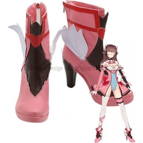 OW Magic Girl D.Va DVa Hana Song Pink Cosplay Shoes Boots Halloween Carnival Party Cosplay Costume Accessories