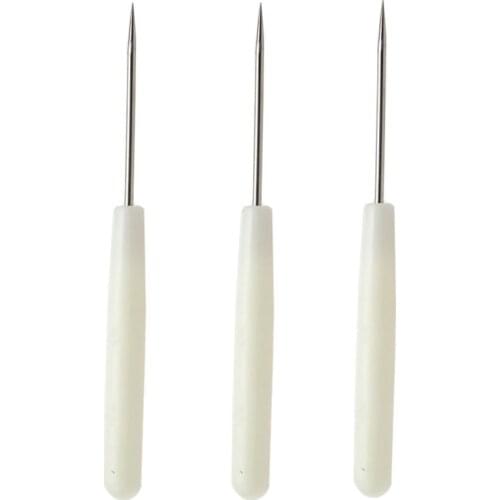 3PCS Plastic Handle Awl DIY Leather Tent Sewing Acupuncture Needle Punching Repair Tool Manual Sewing Needlework