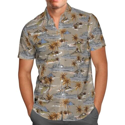 Warship 3D Beach Breathable Hawaii Summer 2021 Shirt Short Sleeve Shirt Streetwear Oversized Chemise Hombre Blusa Masculina-21