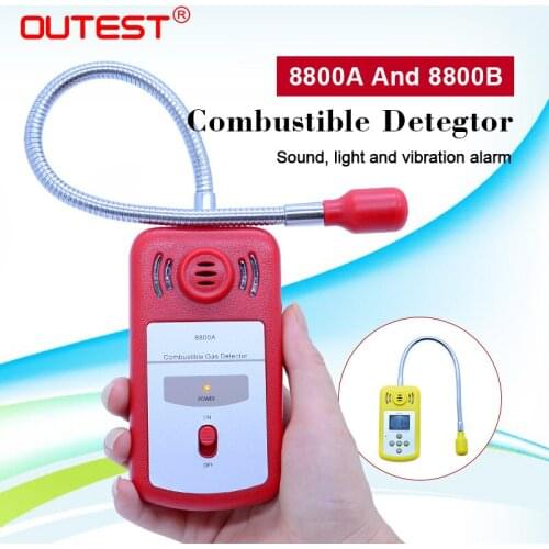 OUTEST Combustible Gas Meter Portable propane Gas Leak Location Determine Tester gas meter Sound-light Alarm