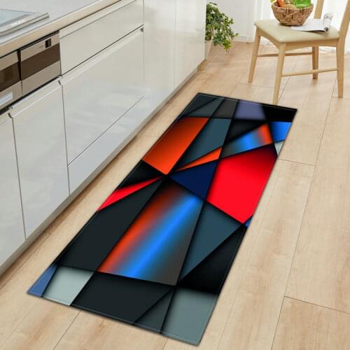 Geometric Kitchen Anti-Slip Mat Living Room Balcony Bathroom Outdoor 3D Printed Carpet Corridor Absorbent Doormat Prayer Rug