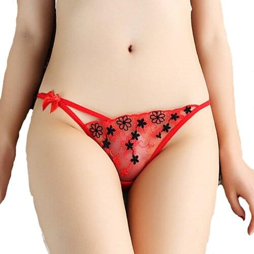 Transparent Lace Sissy Panties For Men Sexy Underwear Women Erotic Pussy Hol Thong Panties Q553