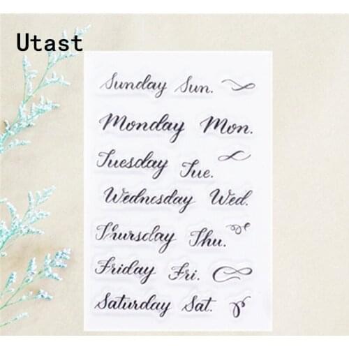 Weeks Date Words Clear Silicone Stamps /Transparent Rubber Stamp for DIY Scrapbooking /Photo Album Decorative Craft Making