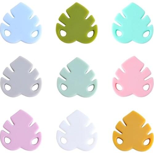 5 Pcs Cartoon Leaces Silicone Beads Teether BPA-free Newborn Teething Soother Q1FE