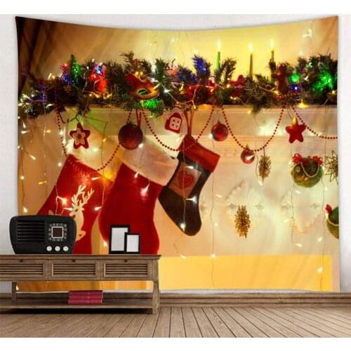 Christmas Stocking Holiday Digital Printed Tapestry Custom Christmas Decorations