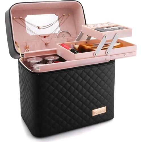 Style New Simple Slidable Cosmetic Case Portable Makeup Bag Large Portable Travel Multi-Function Storage Bag