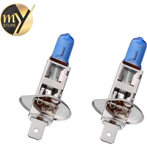 2pcs H1 55W 12V Super Bright White Fog Halogen Bulb Car Headlight Lamp Parking External Lights Car Light Source