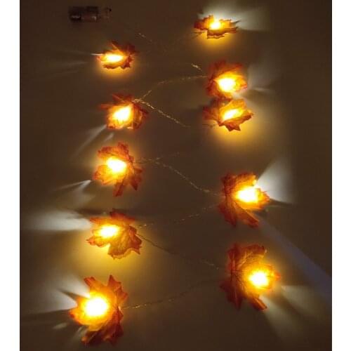 1 Meter Glowing Artificial Maple Garland Home Decor Autumn Leaves Light Up Rattan For Halloween Party Decoration