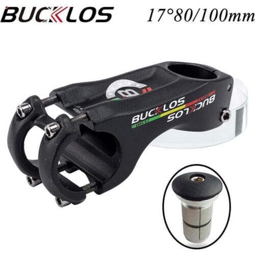 BUCKLOS Mountain Bike Stem -17 70mm 80mm 100mm Aluminum Alloy Bicycle Stem 31.8*28.6mm XC MTB AM Road Handlebar Stem Parts