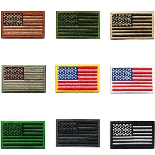 High Grade Embroidered Thread American Flag Embroidered Patch Patriotic USA Military Tactics Patch Iron-On Or Sew To Any Garment
