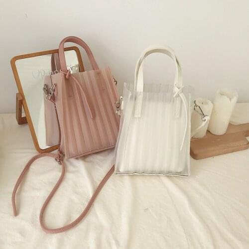 Womens bag 2020 new PU leather shoulder bag handbag messenger bag jelly striped shoulder shoulder mother bag