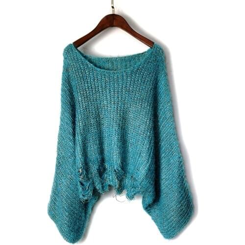 Winter Knitted Sweater Women Fashion New Pullover 2020 Autumn Hole Small Fresh Casual Style Loose Sweater