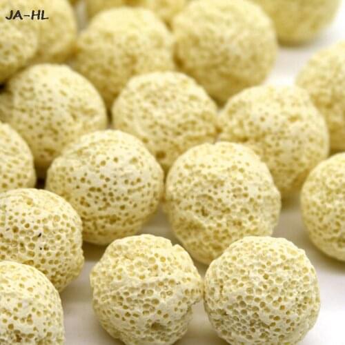 10Pcs Ceramic Ball Bio Porous Filter Media Net Bag Biological Aquarium Filter Nitrifying Bacteria Material Yellow 21mm
