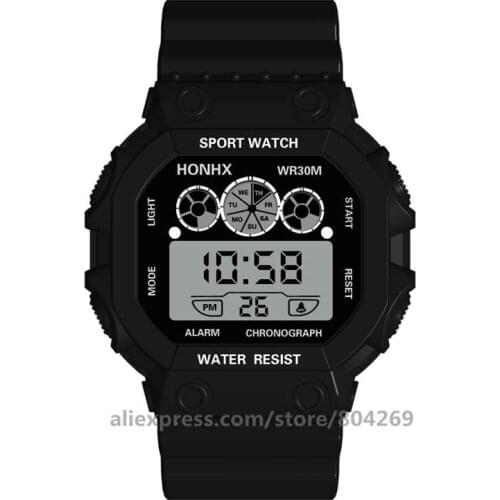 100pcs/Lot Wholesale Men Fashion LED Sports Watch Foreign Trade Wristwatch Thin Digital Silicone Clock Watches