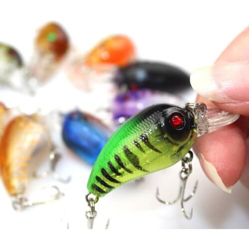 100pcs/lot Crank Fishing Lures artificial false bait bionic 4.5cm rock little fat suit
