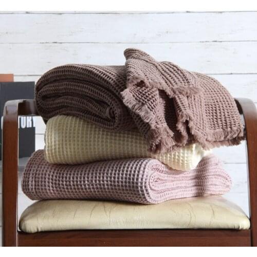 140x190cm Universal Pure Cotton Thicken Nap Travel Cover Blanket For Adult Children Baby Tassel Home Breathable Bedding Blankets