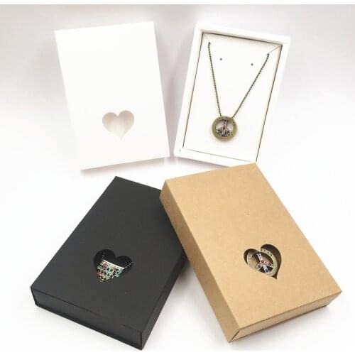 Two Kind Kraft paper Boxes With Jewelry Cards Necklace Earring Displays Package Carrying Cases for Jewelry Gift Boxes 24Pccs/Lot